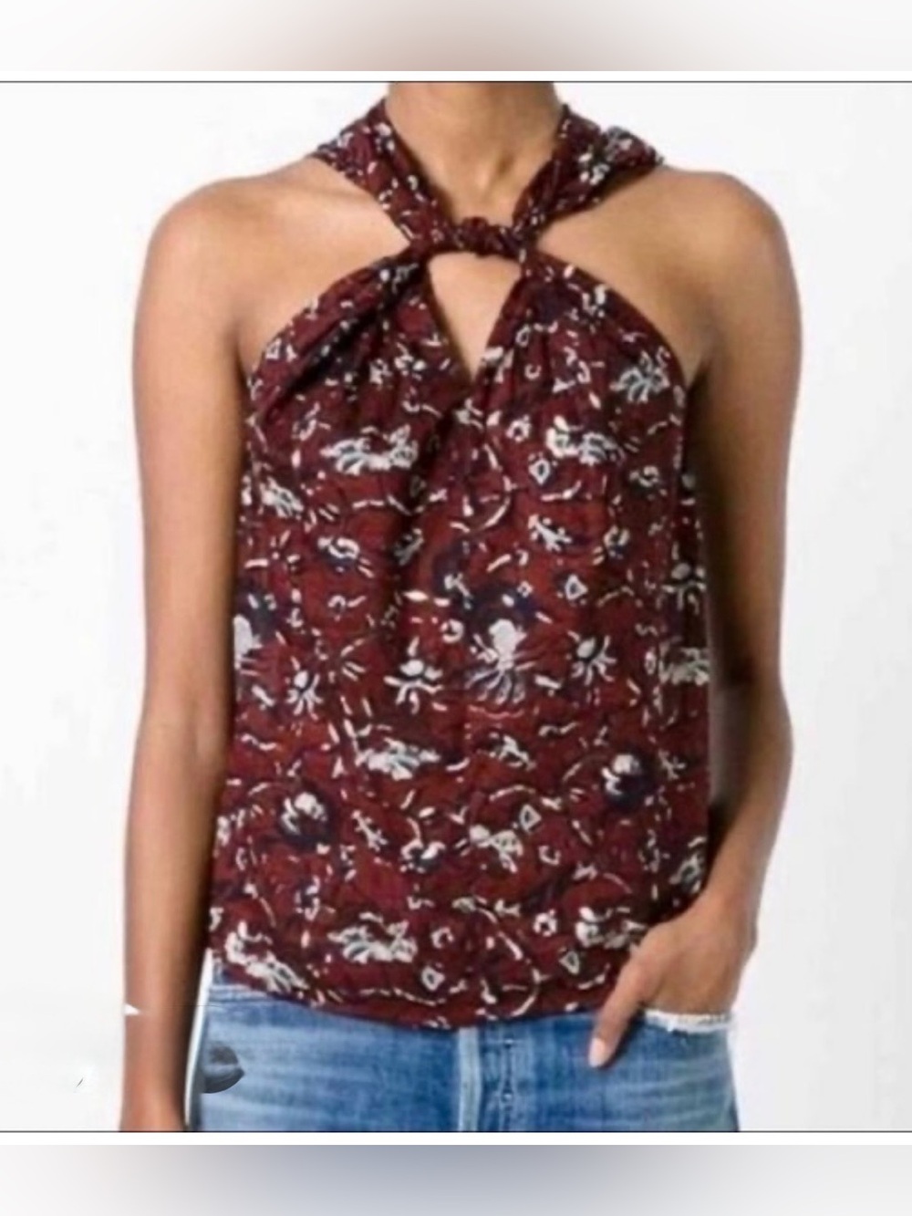 Isabel Marant Etoile tissue cotton Twisted halter Aba top
